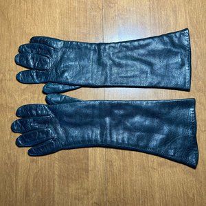 Vintage Elbow Length Lined Leather Gloves